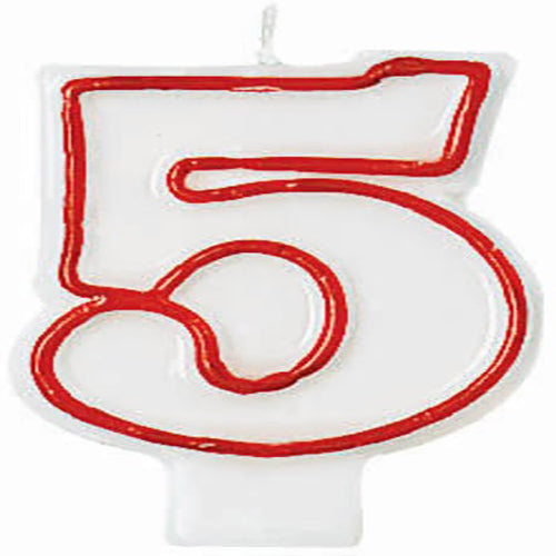 Party Balloon Candle Red/White No.5 Birthday    