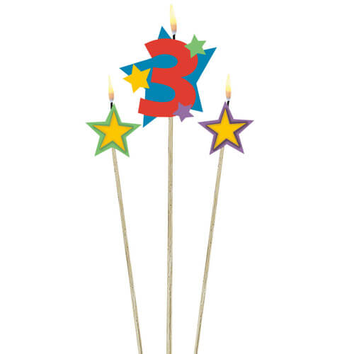 Party Balloon Candle Birthday Pick Star #3