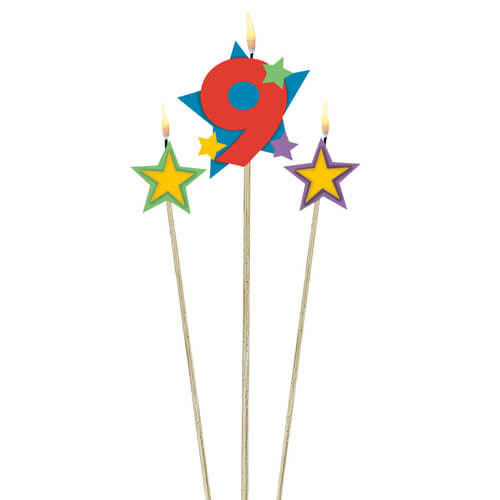 Party Balloon Candle Birthday Pick Star #9