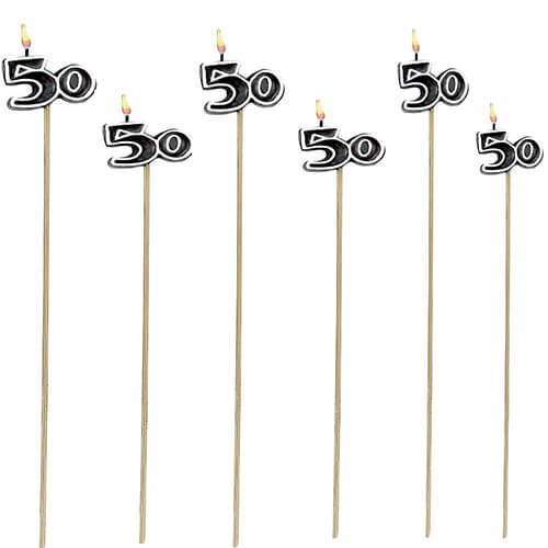 Party Balloon 10" Birthday Stick 50th Candle 
