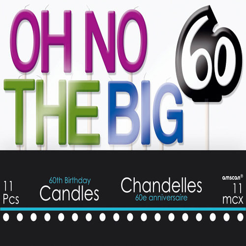 Party Balloon 3" Birthday Oh! No 60 Candle Set 