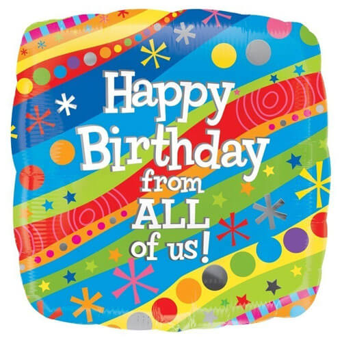 Party Balloon Happy Birthday From All Of Us Foil Balloon
