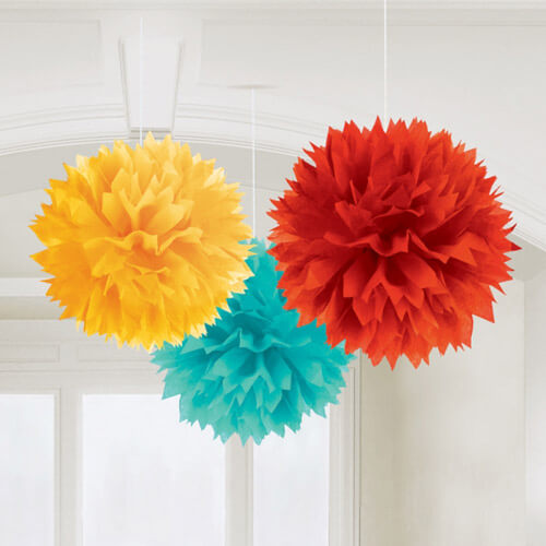 Party Balloons Multi Color (Red, Blue, Yellow) Fluffy Decoration 