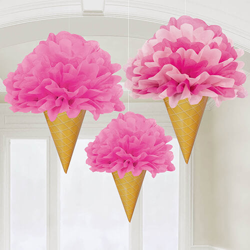 Party Balloon Ice Cream Cone Deluxe Fluffy Decoration 