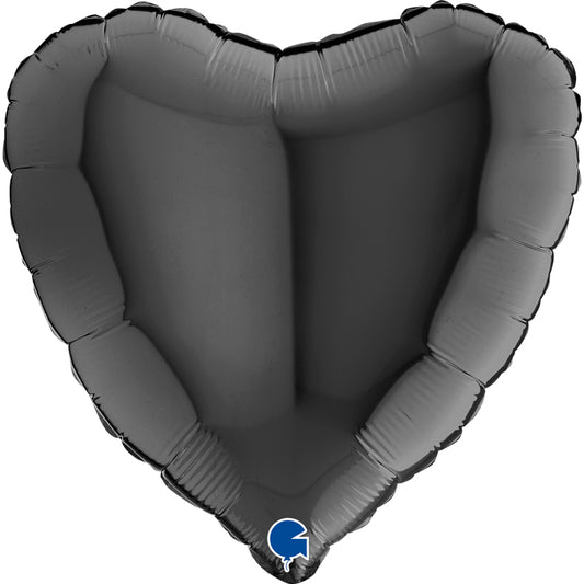 Party Balloon Black Heart 18" Foil Balloon 