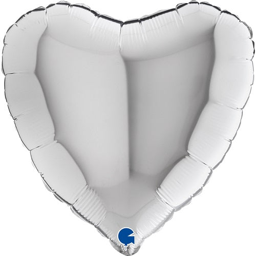 Party Balloon Silver Heart 18" Foil Balloon 