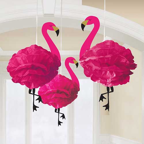 DECORATIONS  FLUFFY FLAMINGO HONEYCOMB