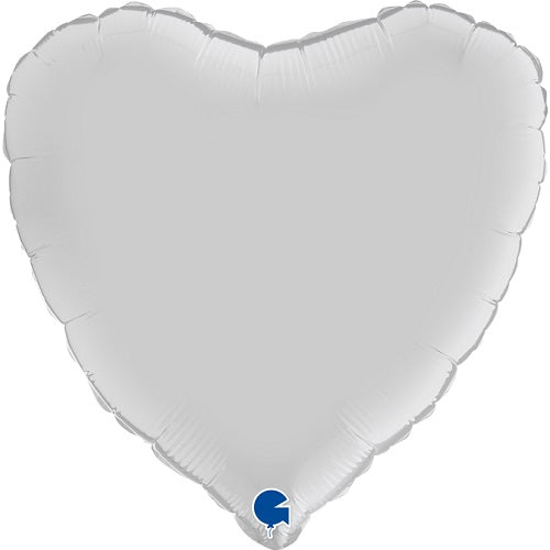 Party Balloon Satin White Heart 18" Foil Balloon 