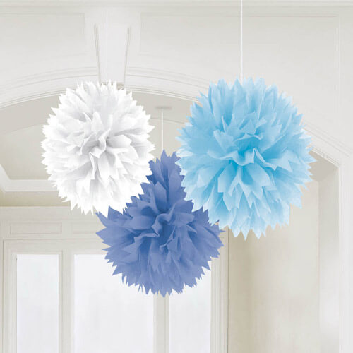Party Balloons Multi Blue Fluffy Decoration