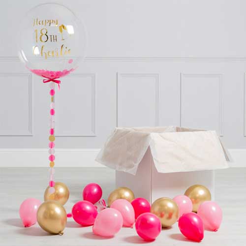 18th Birthday Party Personalized Bubble With Small Balloons