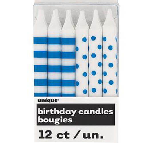 Party Balloons Celebrate Blue Strip Birthday Candle 