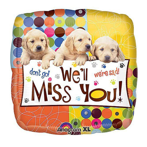  18" We'll Miss You Pups Foil Balloon S40