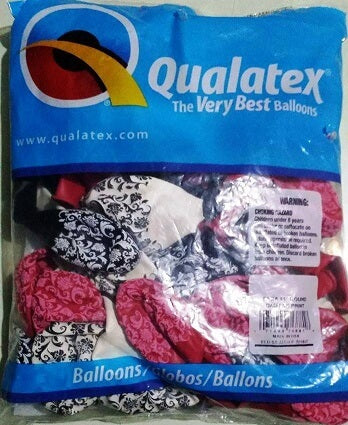 Party Balloons 11" Damask Print Latex Balloon