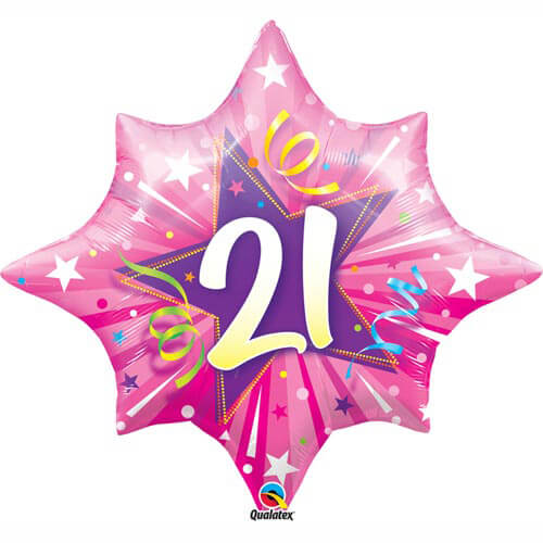 Party Balloon Number 21 Foil Balloon 28" 