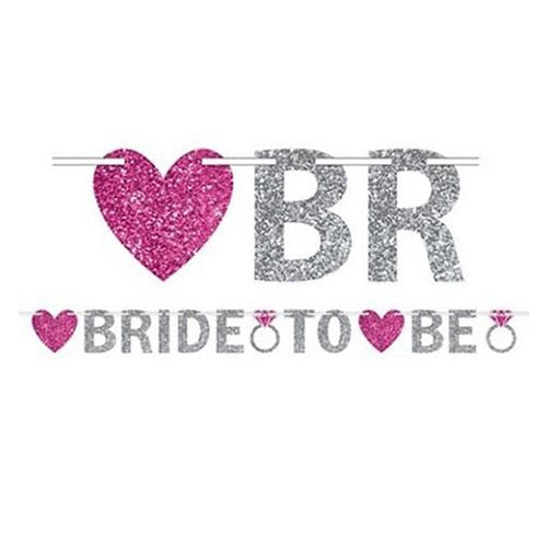 Party Balloon Bride To Be Glitter 7 Feet Banner 