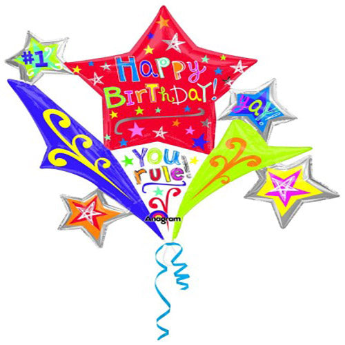 Party Balloon 18" B'day Stars Connext P40