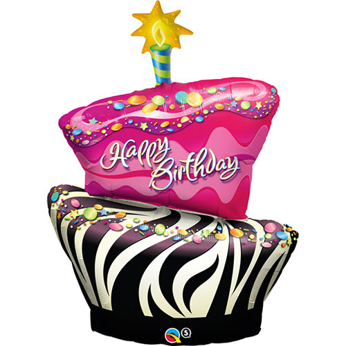 Party Balloon Happy Birthday Funky Cake Foil Balloon 41" 