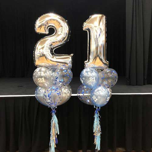Party Balloons Gold 21st Birthday Balloon Bouquet