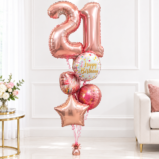 21st Birthday Girl Balloons Bouquet