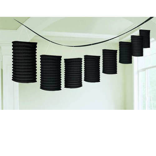 Party Balloon Jet Black Paper Lantern 