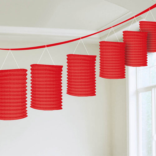 Party Balloons Apple Red Paper Lantern Garland