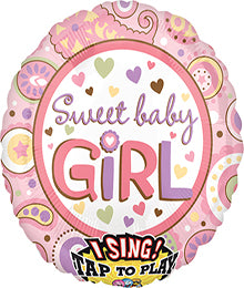 Party Balloon 28" Sweet Baby Girl Singing Foil Balloon P60