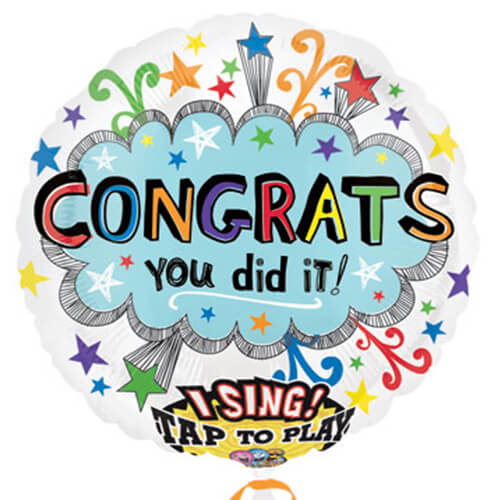 Party Balloon   Congrats Singing Foil Balloon 28" 