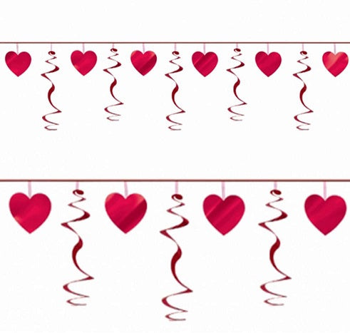 Party Balloons 12Ft. Heart Swirl Garland 1Ct.