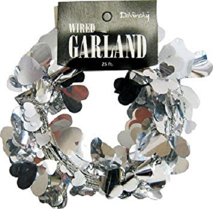 Party Balloons Silver Heart Wire Garland 