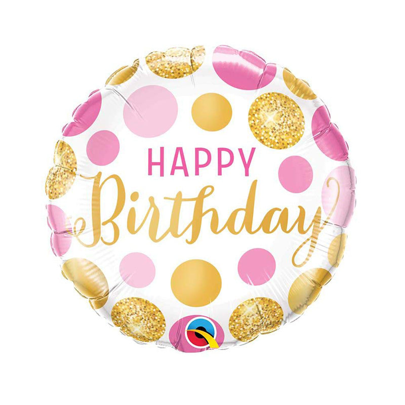HAPPY BIRTHDAY PINK AND GOLD FOIL BALLOON 