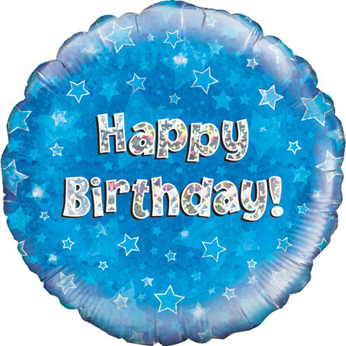 Party Balloons 18" Happy Birthday Holographic Foil Balloon