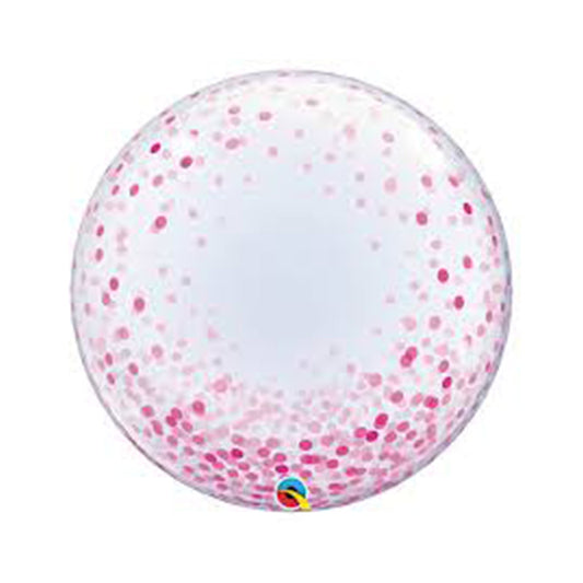 Pink Confetti BUBBLE Balloon