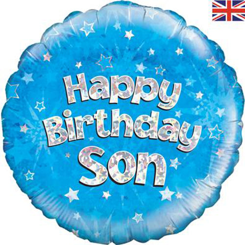 Party Balloons Happy Birthday Son Blue Balloon 18"  Foil balloon 