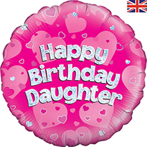 Party Balloon Oaktree Happy Birthday Daughter Holographic 18" Foil Balloon 