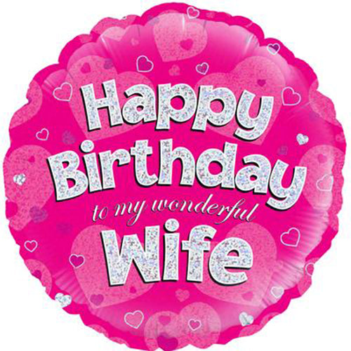 Party Balloon Happy Birthday Wife Pink Balloon 