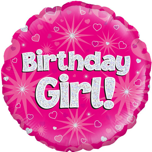 Party Balloon 18" Birthday Girl Holographic Foil Balloon