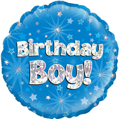 Party Balloons 18" Birthday Boy Holographic Foil Balloon