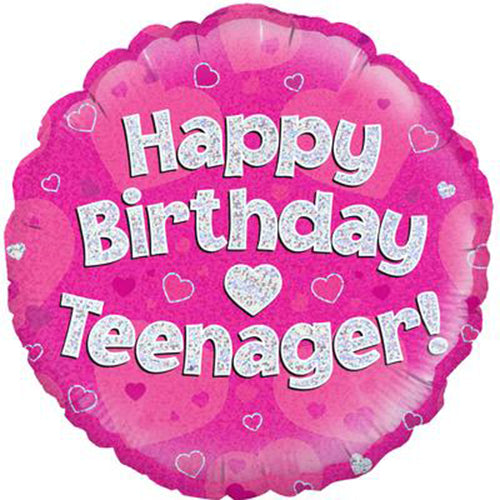 Oaktree 18" Happy Birthday Teenager Pink Holographic