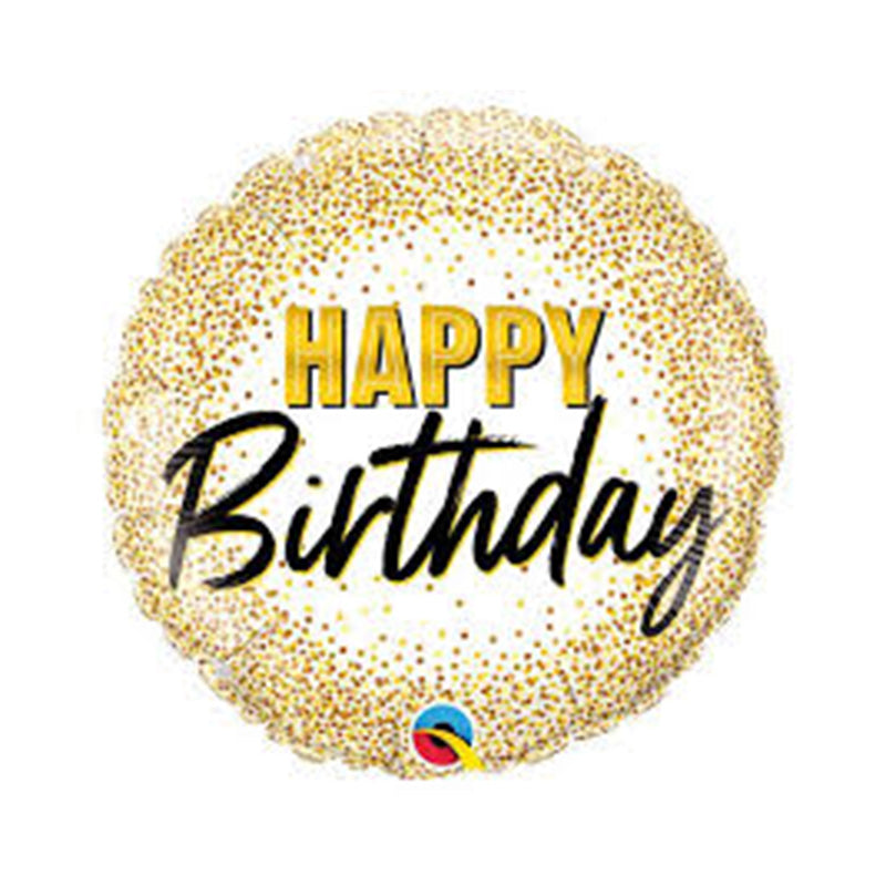 HAPPY BIRTHDAY GOLD 18" FOIL BALLOON 