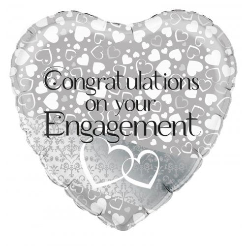 Congratulations Silver Heart 18" Foil Balloon 