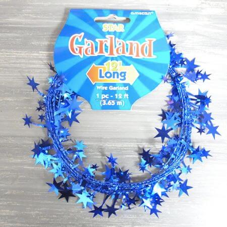 Party Balloons Blue Star Wire Garland  