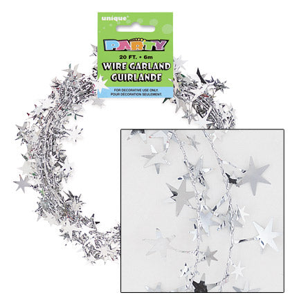 Silver Star Wire Garland 