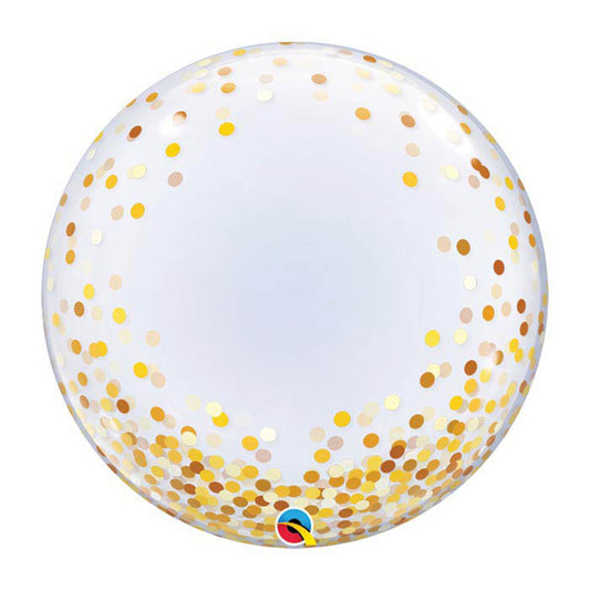 gold confetti bubble balloon