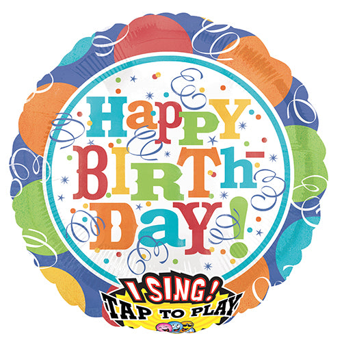 Party Balloon 28" Happy Birthday 28" (Sing-A-Tune) Foil Balloon P60