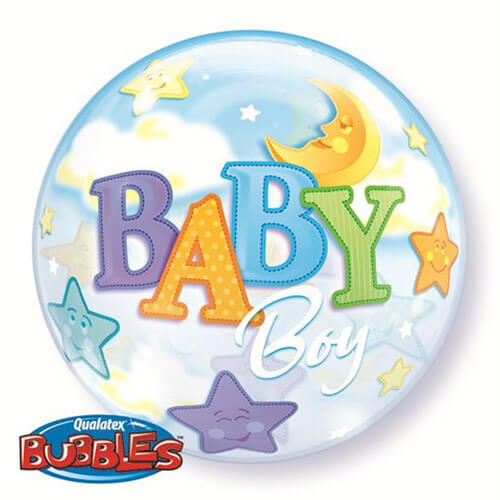 Party Balloon 22" Baby Boy Bubble Balloon