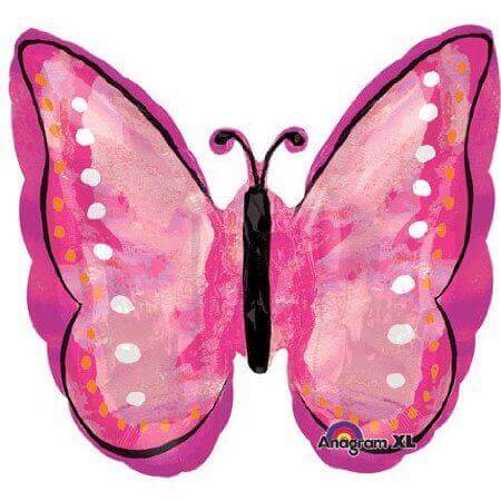Party Balloon Painted Pink Butterfly Foil Balloon P35