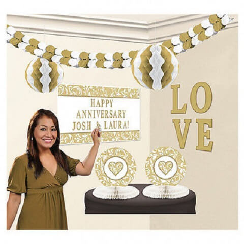 Party Balloon Anniversary Gold Room Decoration Kit