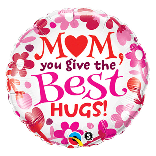 Party Balloon Mom Hearts Best Hugs! Foil Balloon