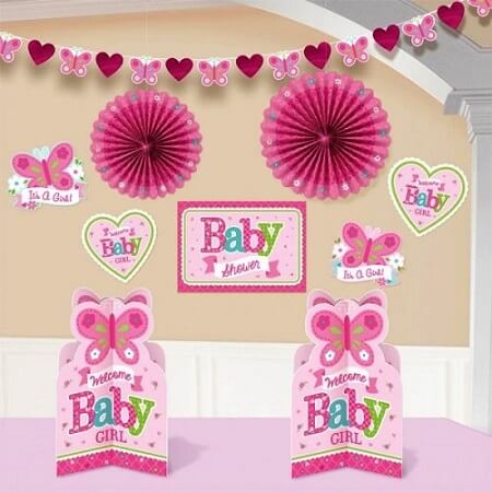 Party Balloon Appealing Welcome Little One Girl Room Decorating Kit 10Ct.