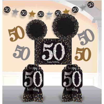 Party Balloon 50th Sparkling Room Decoration Kit